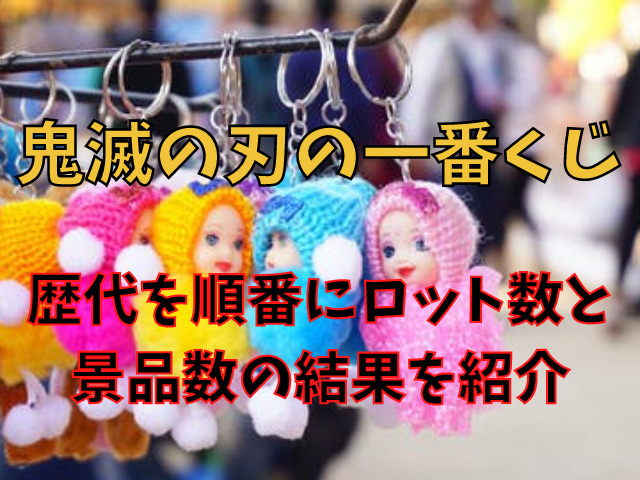 鬼滅の刃の一番くじ歴代を順番にロット数と景品数の結果を紹介