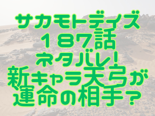 サカモトデイズ最新話187話ネタバレ！新キャラ天弓が運命の相手？